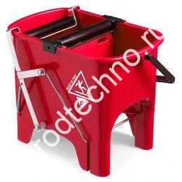 0R006410 Ведро Squizzy 15л, с 2-мя роликовыми отжимами, с педалью, с ручкой, красный - картинка 1